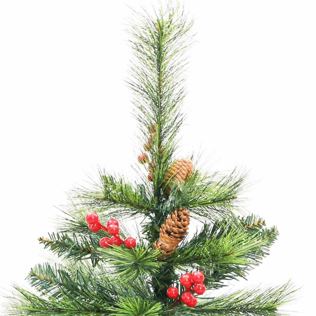 Kunstigt juletræ med LED -strimmellys Grøn 150 cm PVC og metal
