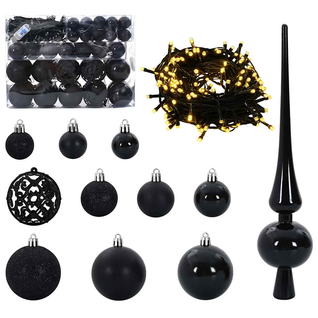 Kunstigt juletræ med LED -strimmellys Grøn 150 cm PVC og metal