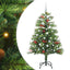 Kunstigt juletræ med LED -strimmellys Grøn 150 cm PVC og metal