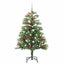 Kunstigt juletræ med LED -strimmellys Grøn 150 cm PVC og metal