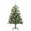Kunstigt juletræ med LED -strimmellys Grøn 150 cm PVC og metal