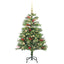 Kunstigt juletræ med LED -strimmellys Grøn 150 cm PVC og metal