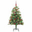 Kunstigt juletræ med LED -strimmellys Grøn 150 cm PVC og metal