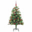 Kunstigt juletræ med LED -strimmellys Grøn 150 cm PVC og metal