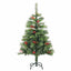 Kunstigt juletræ med LED -strimmellys Grøn 150 cm PVC og metal
