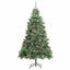 Kunstigt juletræ med LED -strimmellys Grøn 240 cm PVC og metal