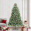 Kunstigt juletræ med LED -strimmellys Grøn 240 cm PVC og metal