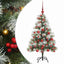 Kunstigt juletræ Grøn og hvid 120 cm PVC og metal og plast