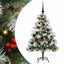 Kunstigt juletræ Grøn og hvid 120 cm PVC og metal og plast