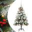 Kunstigt juletræ Grøn og hvid 120 cm PVC og metal og plast