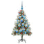 Kunstigt juletræ Grøn og hvid 120 cm PVC og metal og plast