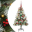 Kunstigt juletræ Grøn og hvid 120 cm PVC og metal og plast