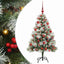 Kunstigt juletræ Grøn og hvid 150 cm PVC og metal og plast