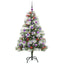 Kunstigt juletræ Grøn og hvid 150 cm PVC og metal og plast