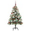 Kunstigt juletræ Grøn og hvid 150 cm PVC og metal og plast