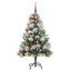 Kunstigt juletræ Grøn og hvid 150 cm PVC og metal og plast