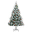 Kunstigt juletræ Grøn og hvid 210 cm PVC og metal og plast