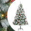 Kunstigt juletræ Grøn og hvid 210 cm PVC og metal og plast