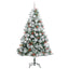 Kunstigt juletræ Grøn og hvid 210 cm PVC og metal og plast