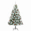 Kunstigt juletræ Grøn og hvid 210 cm PVC og metal og plast