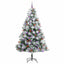 Kunstigt juletræ Grøn og hvid 210 cm PVC og metal og plast