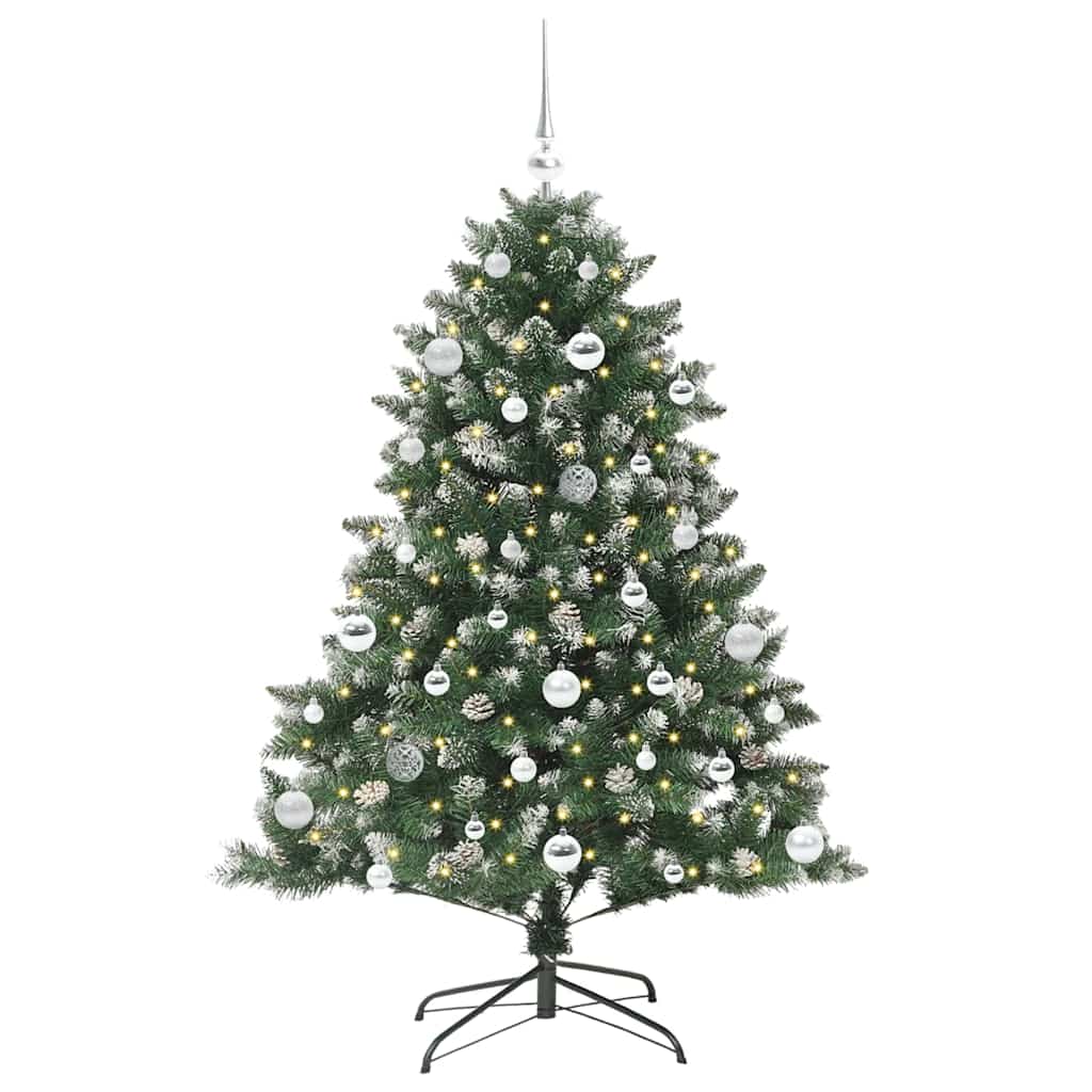Kunstigt juletræ med stativ Grøn 150 cm PVC og plastik og stål