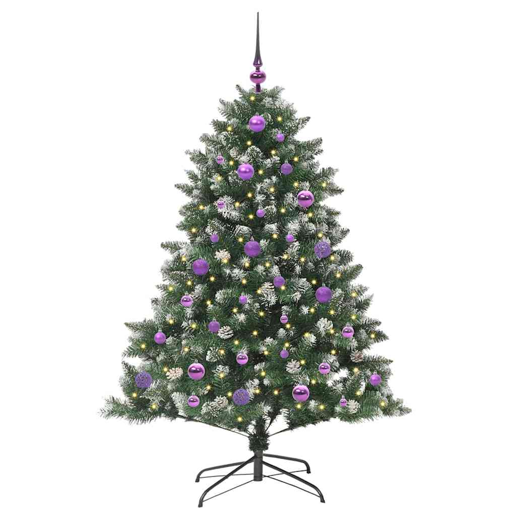 Kunstigt juletræ med stativ Grøn 150 cm PVC og plastik og stål