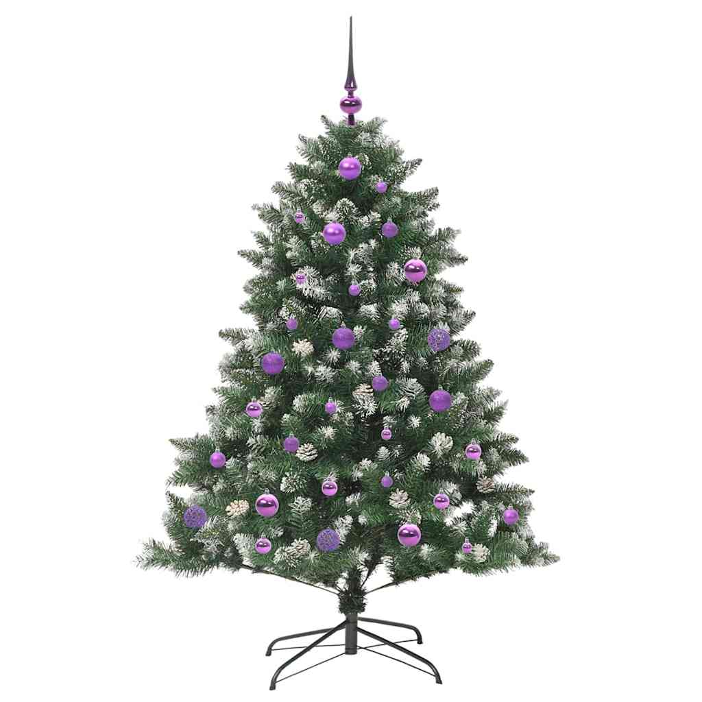 Kunstigt juletræ med stativ Grøn 150 cm PVC og plastik og stål