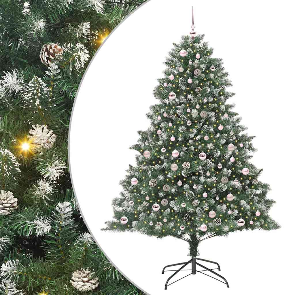 Kunstigt juletræ med stativ Grøn 210 cm PVC og plastik og stål