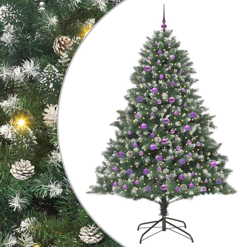Kunstigt juletræ med stativ Grøn 210 cm PVC og plastik og stål