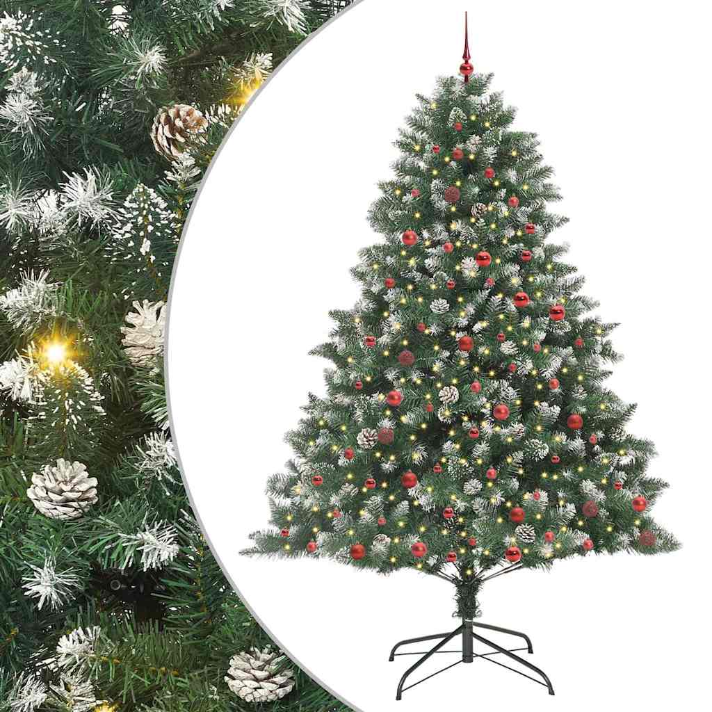 Kunstigt juletræ med stativ Grøn 240 cm PVC og plastik og stål