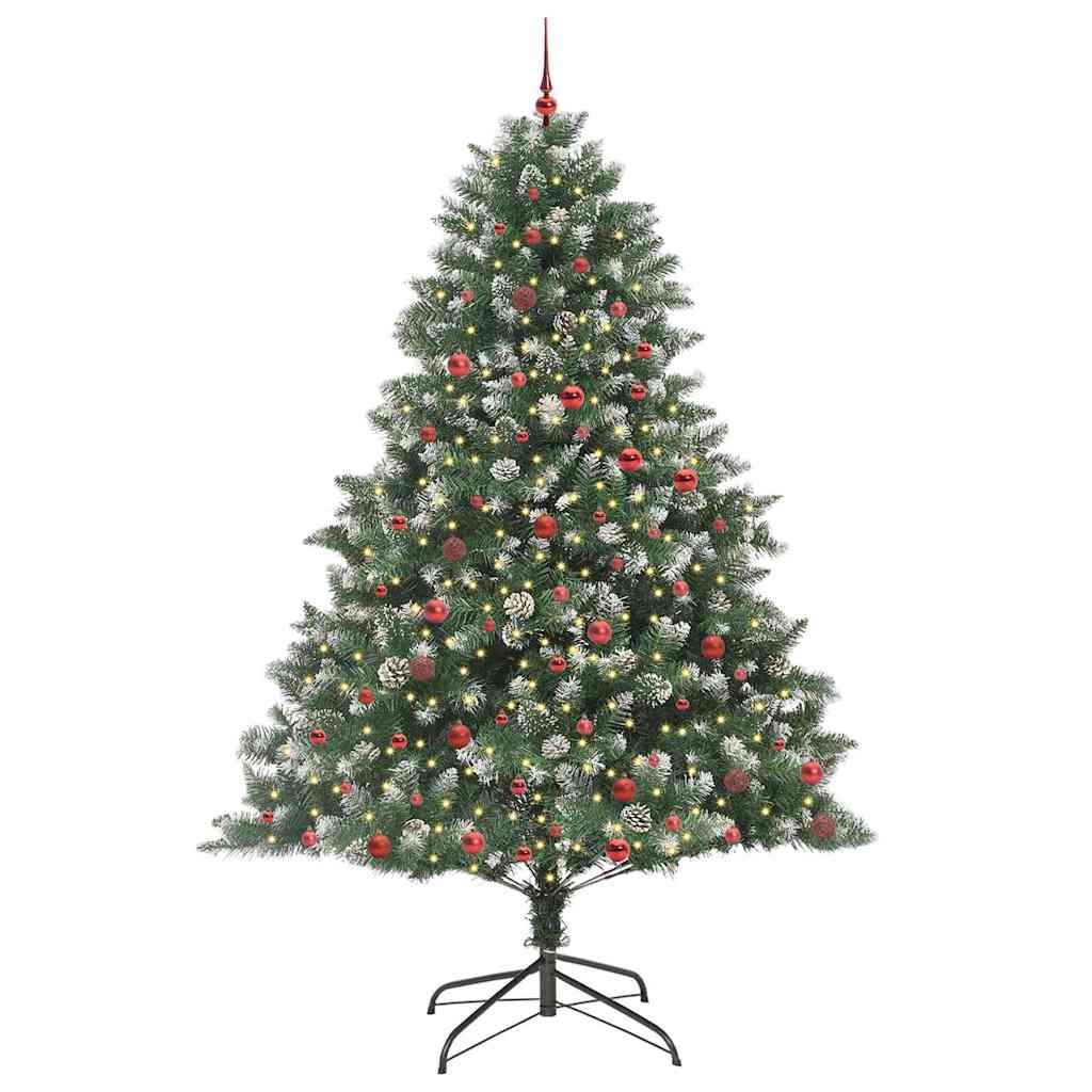 Kunstigt juletræ med stativ Grøn 240 cm PVC og plastik og stål