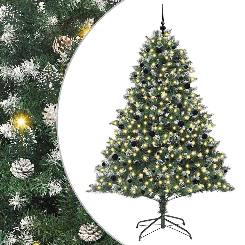 Kunstigt juletræ med stativ Grøn 240 cm PVC og plastik og stål