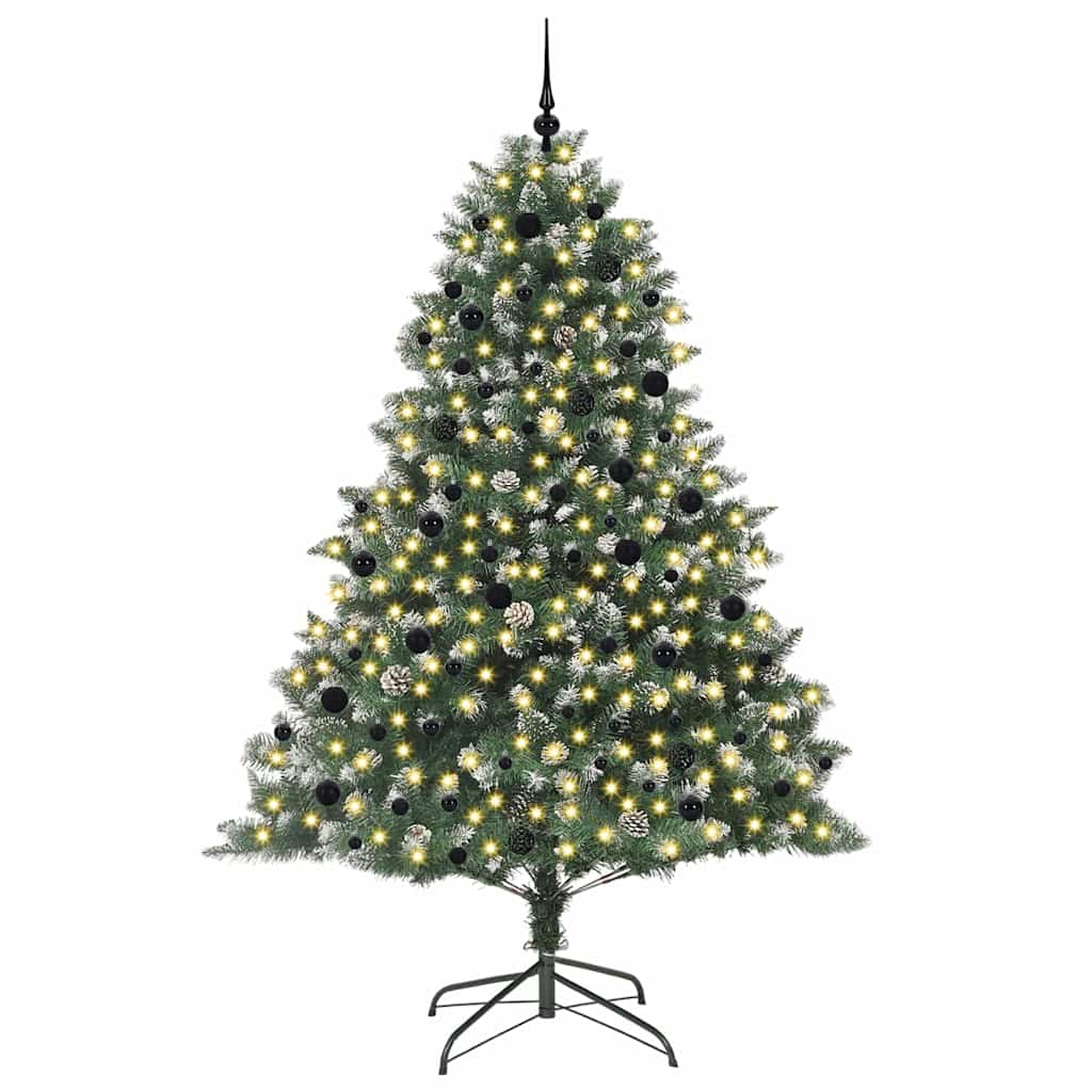 Kunstigt juletræ med stativ Grøn 240 cm PVC og plastik og stål