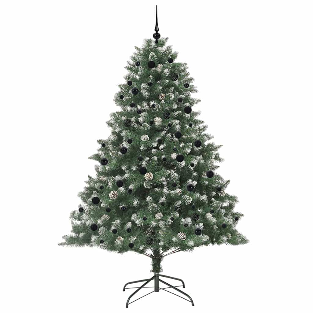 Kunstigt juletræ med stativ Grøn 240 cm PVC og plastik og stål