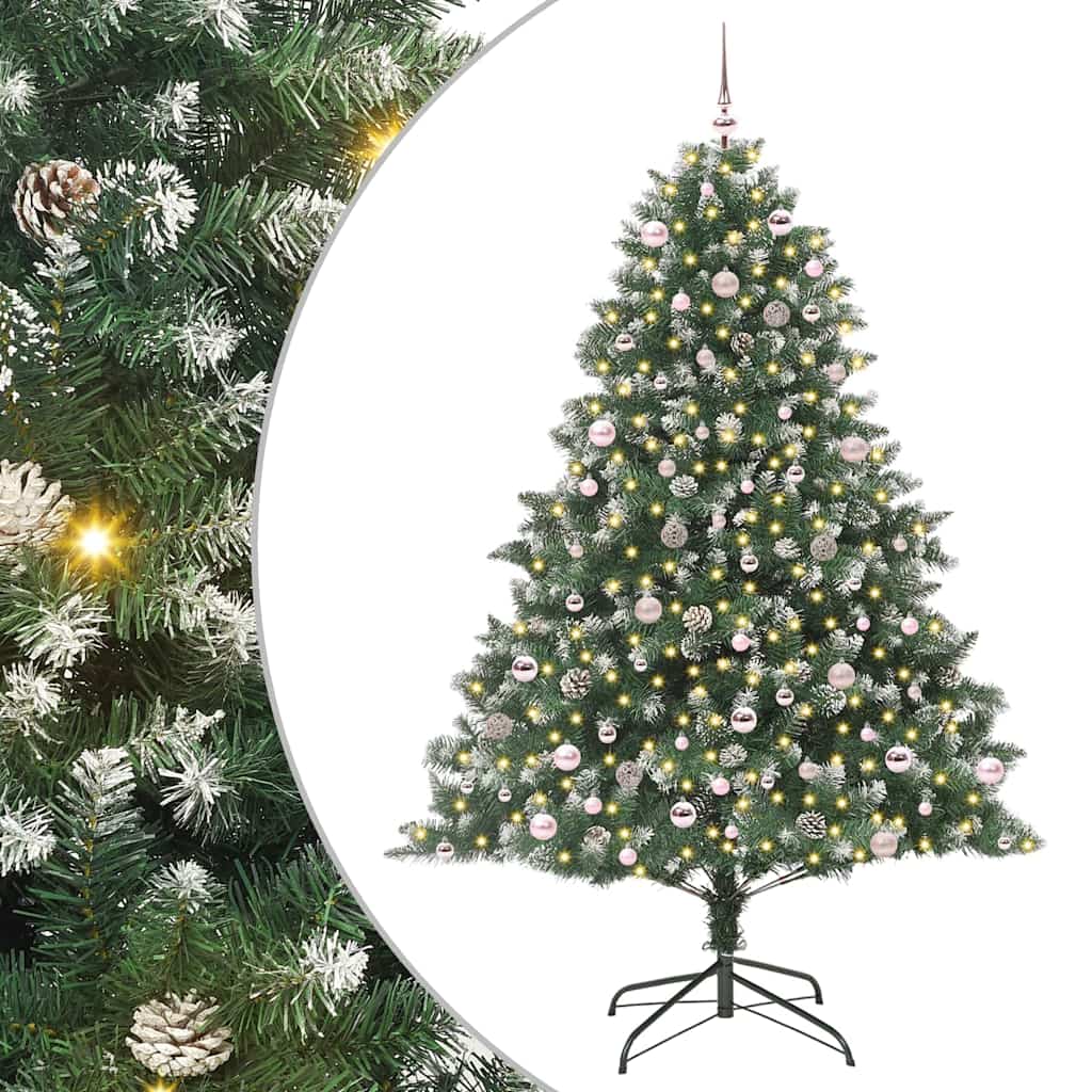 Kunstigt juletræ med stativ Grøn 240 cm PVC og plastik og stål