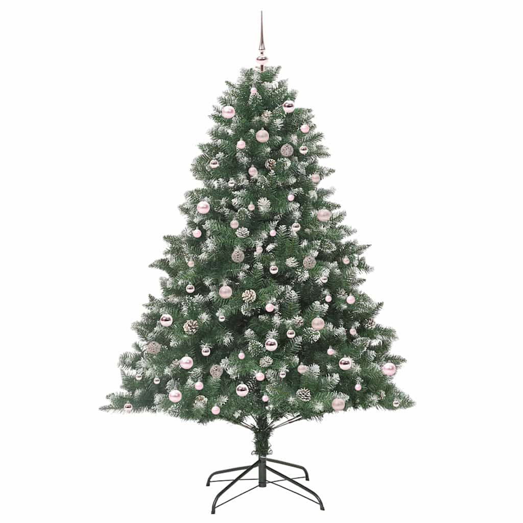 Kunstigt juletræ med stativ Grøn 240 cm PVC og plastik og stål