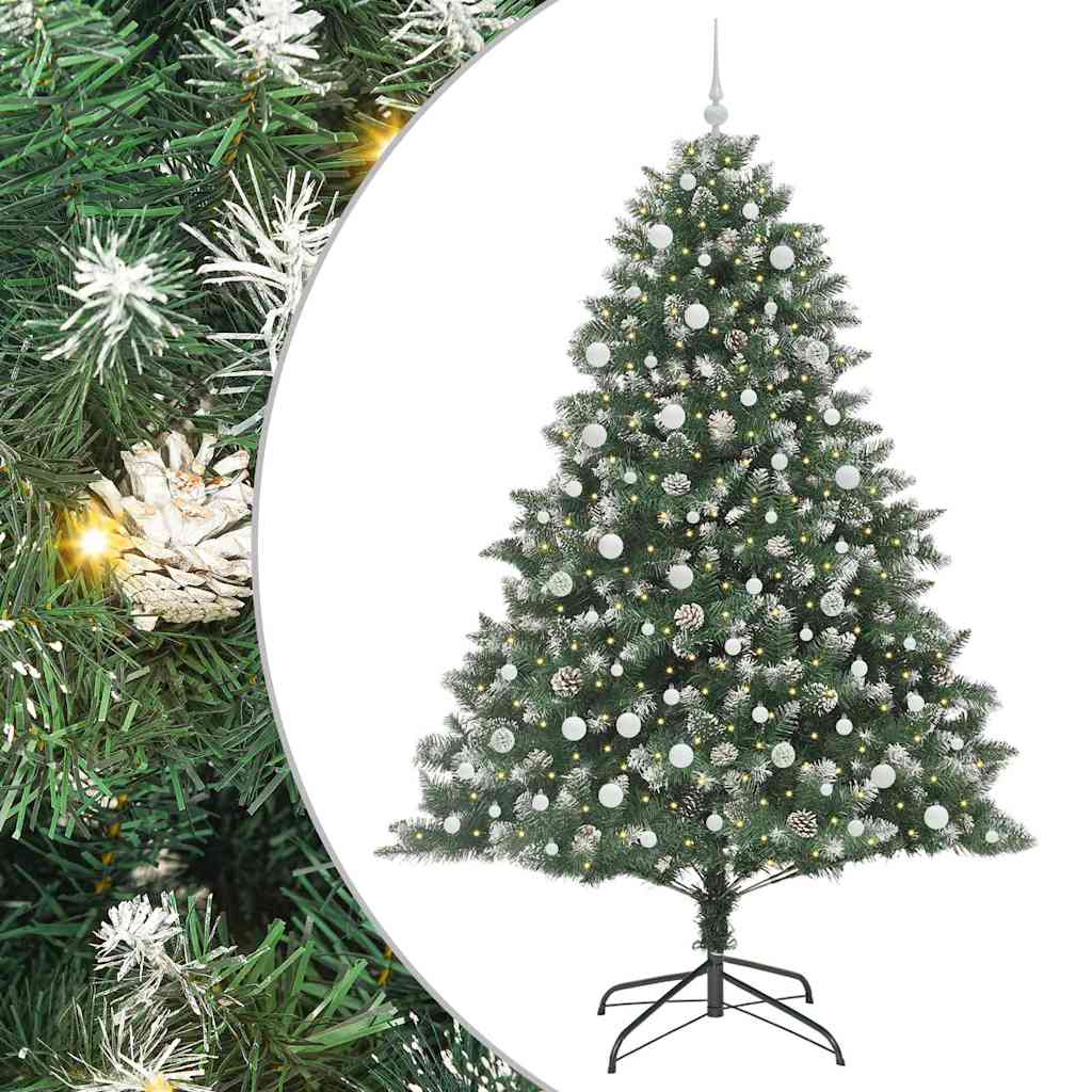 Kunstigt juletræ med stativ Grøn 240 cm PVC og plastik og stål