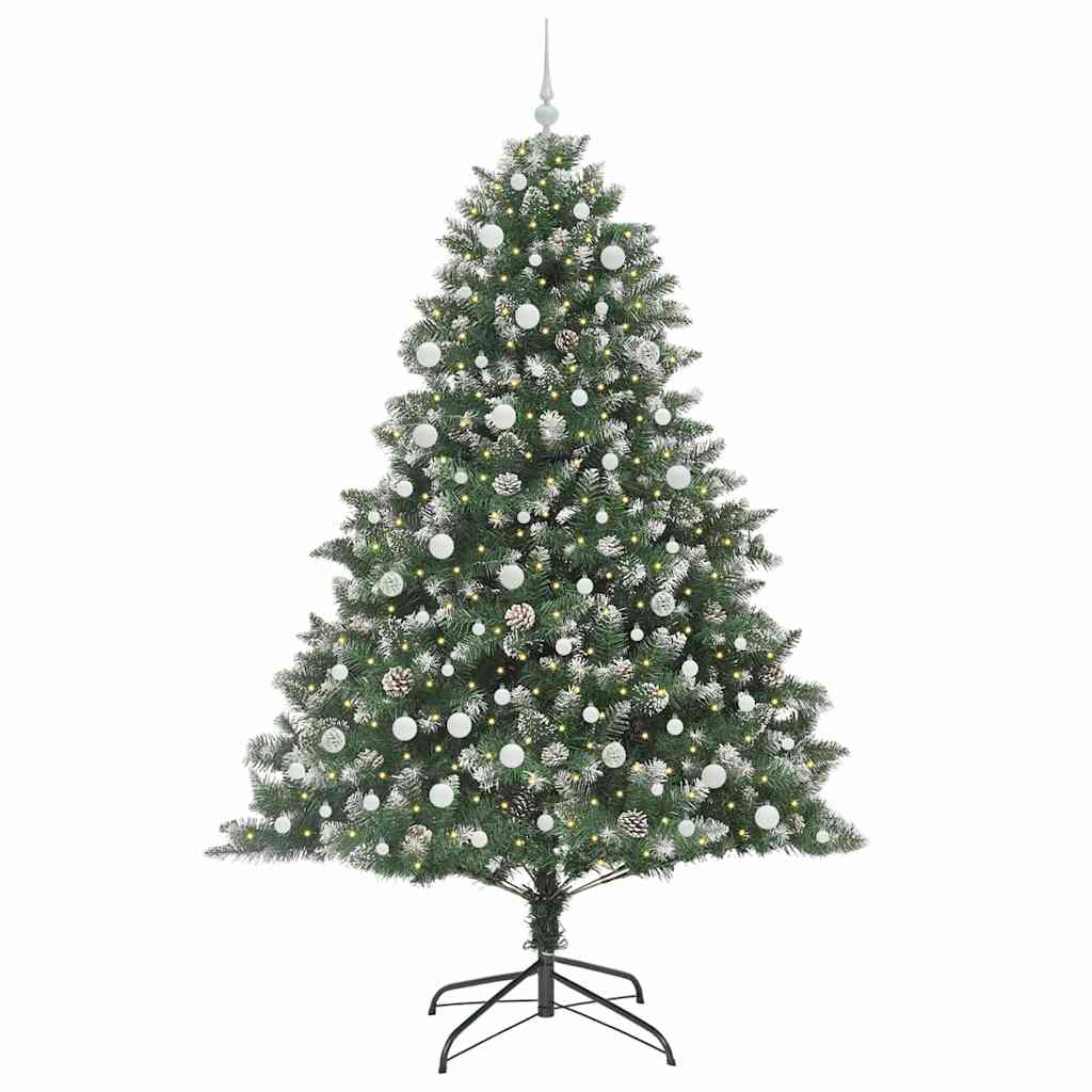Kunstigt juletræ med stativ Grøn 240 cm PVC og plastik og stål