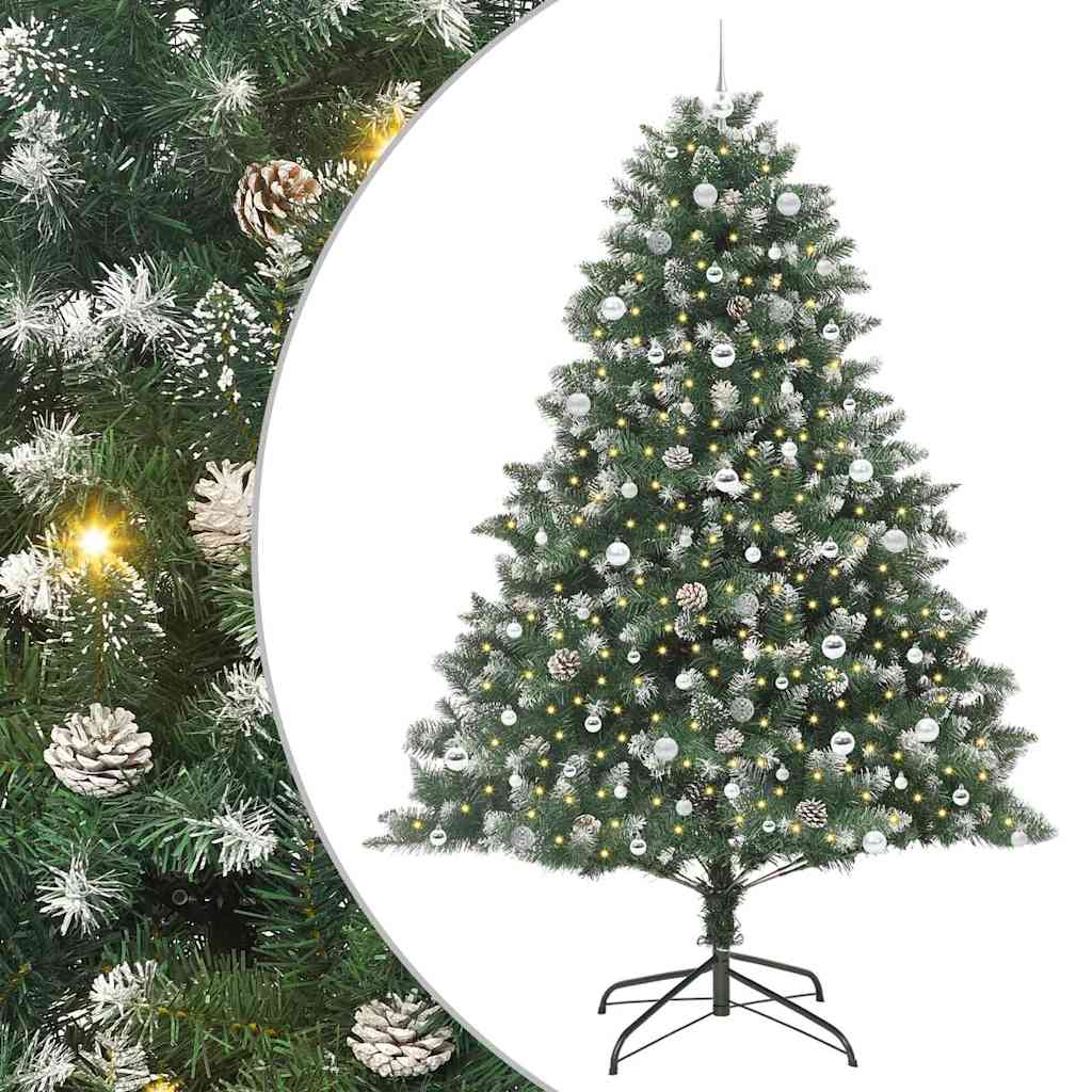 Kunstigt juletræ med stativ Grøn 240 cm PVC og plastik og stål
