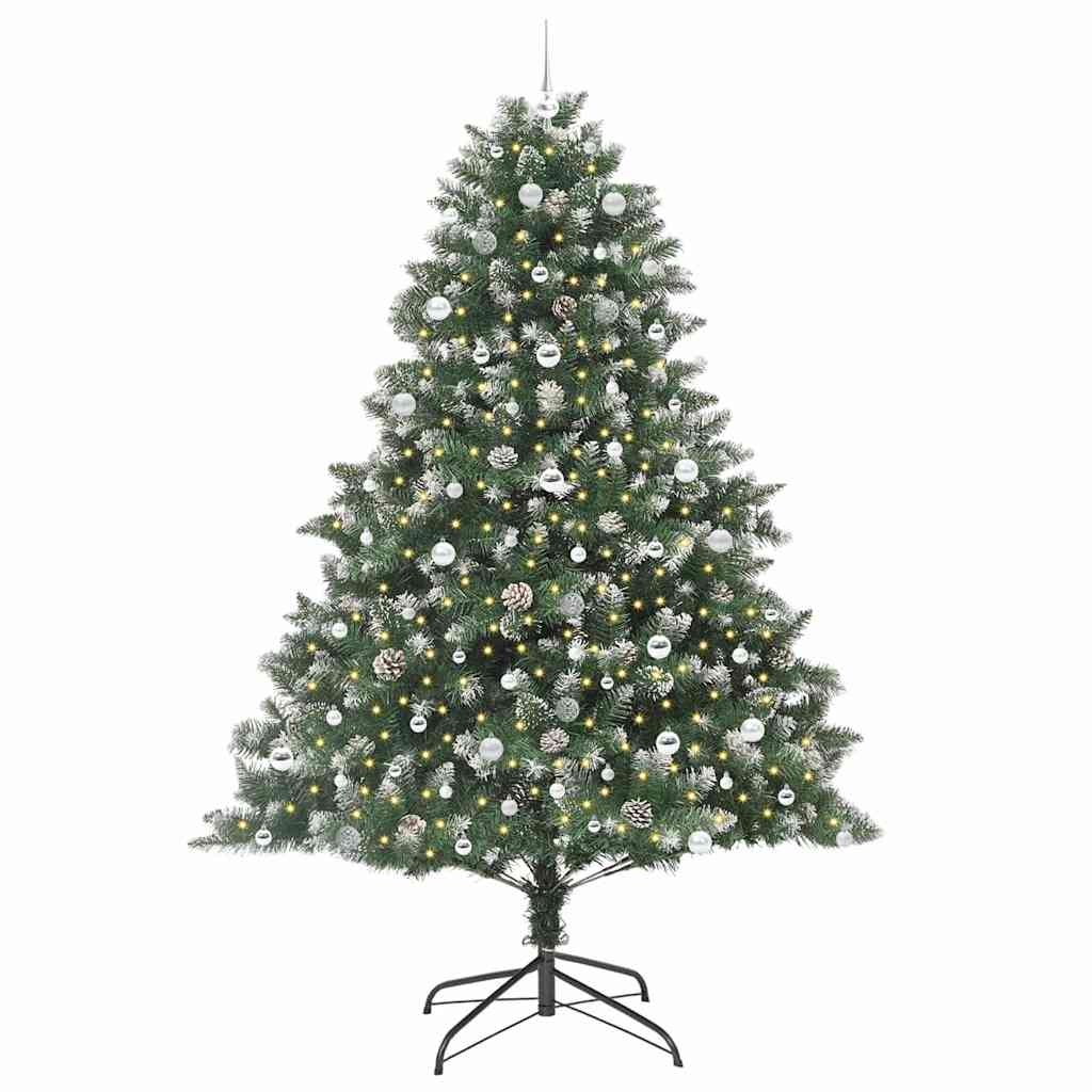 Kunstigt juletræ med stativ Grøn 240 cm PVC og plastik og stål