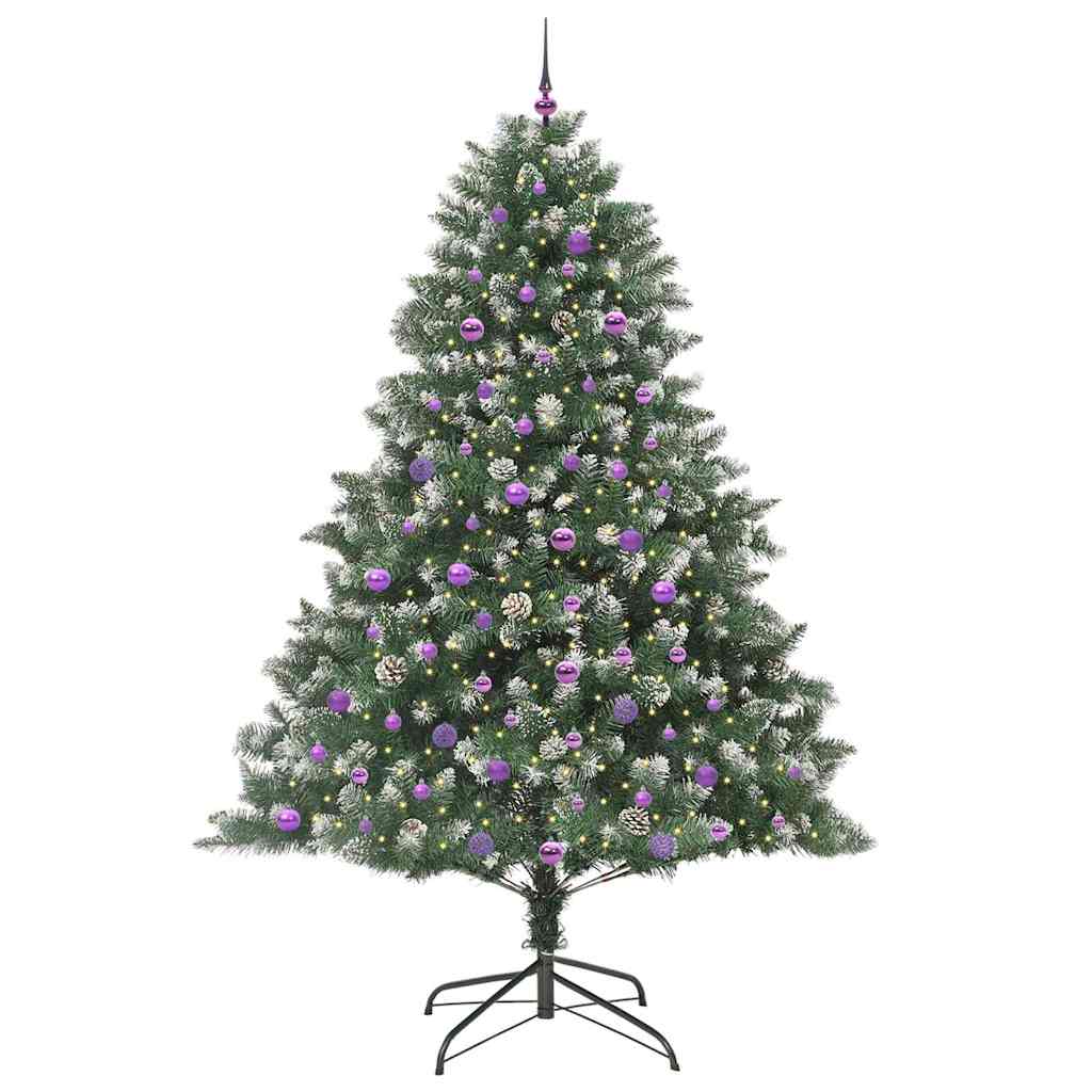 Kunstigt juletræ med stativ Grøn 240 cm PVC og plastik og stål