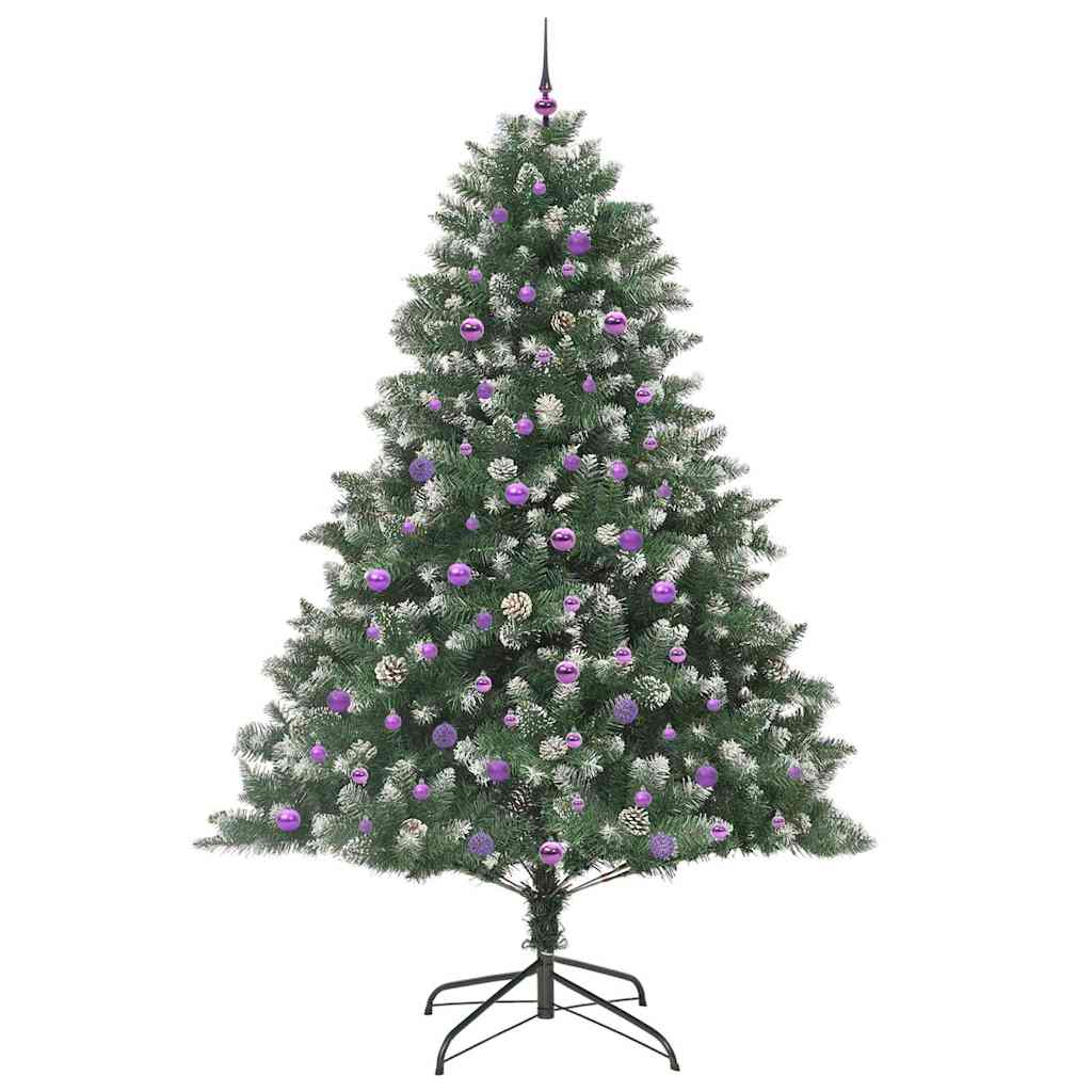 Kunstigt juletræ med stativ Grøn 240 cm PVC og plastik og stål