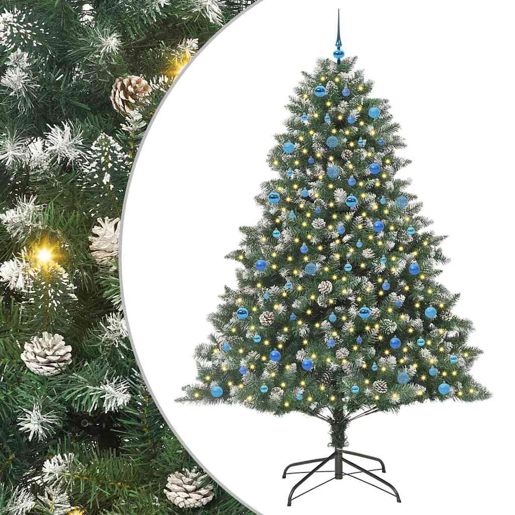 Kunstigt juletræ med stativ Grøn 240 cm PVC og plastik og stål