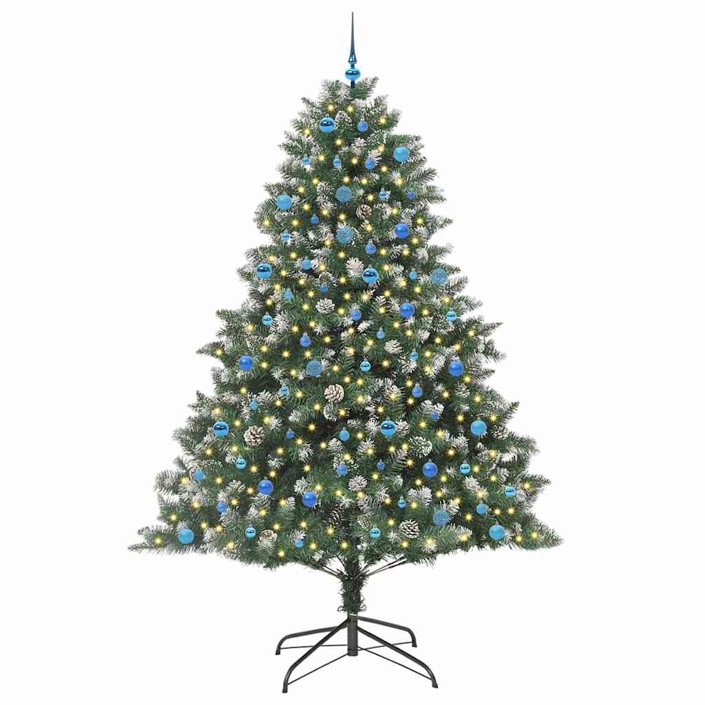 Kunstigt juletræ med stativ Grøn 240 cm PVC og plastik og stål