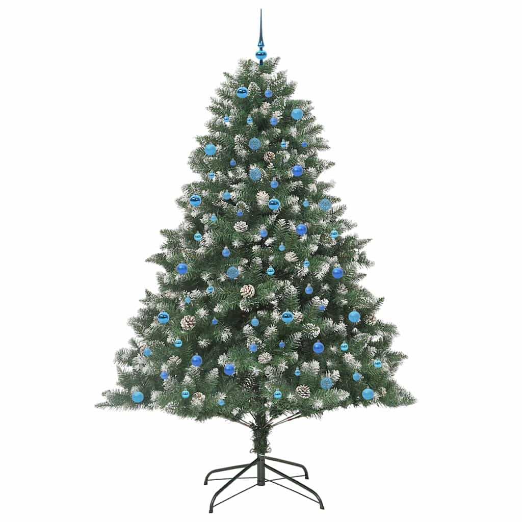 Kunstigt juletræ med stativ Grøn 240 cm PVC og plastik og stål