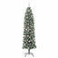 Kunstigt slankt juletræ med 300 LED'er Grøn og Hvid 210 cm