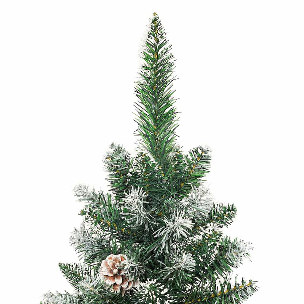 Kunstigt slankt juletræ med 300 LED'er Grøn og Hvid 210 cm