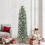 Kunstigt slankt juletræ med 300 LED'er Grøn og Hvid 210 cm