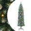 Kunstigt slankt juletræ med 300 LED'er Grøn og Hvid 210 cm
